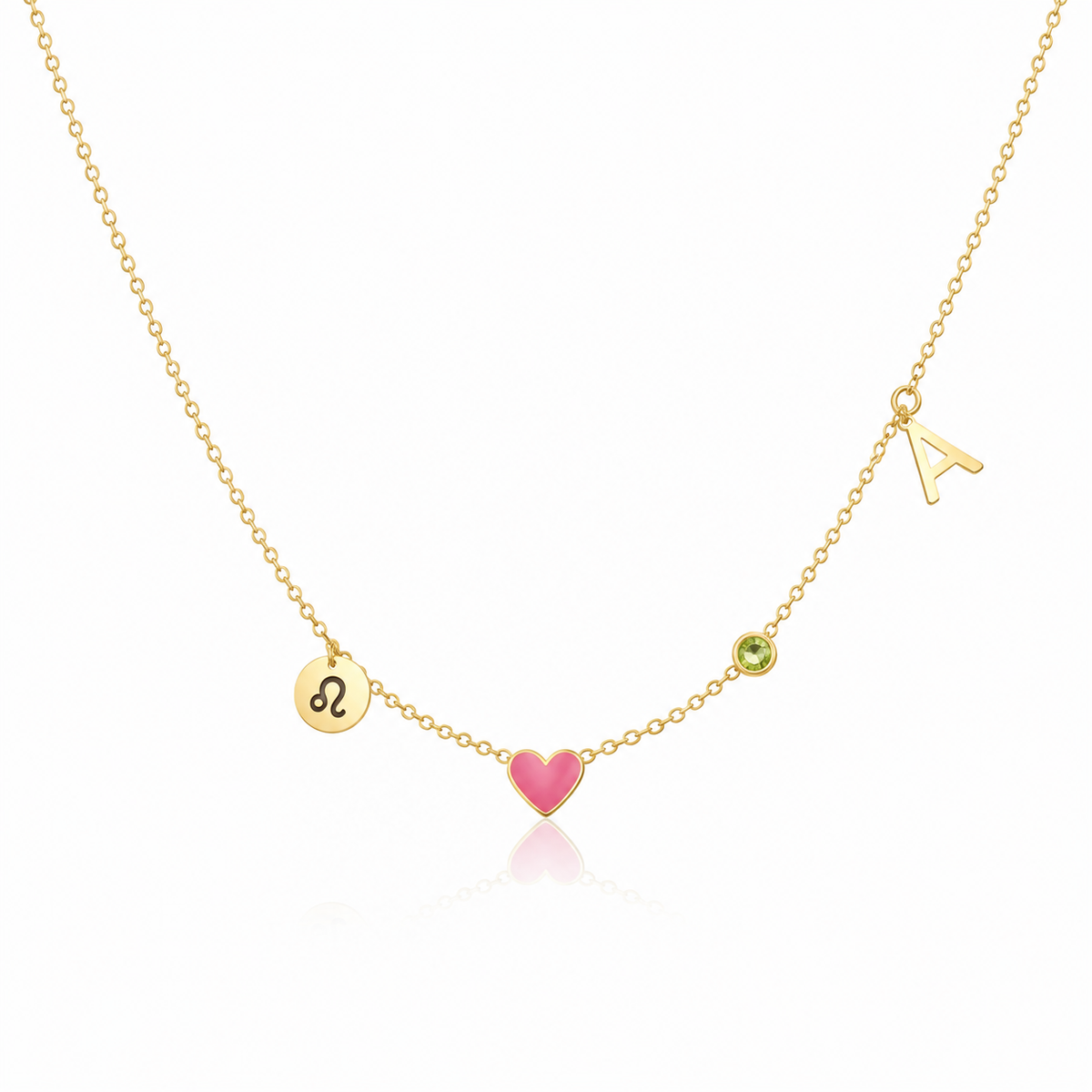 Collar Personalizado con Inicial y Piedra Zodiacal