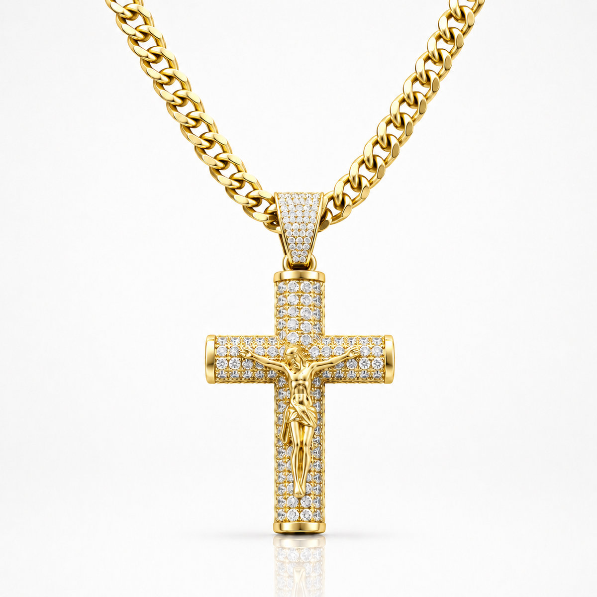 Cadena con Cruz de Oro de 14K