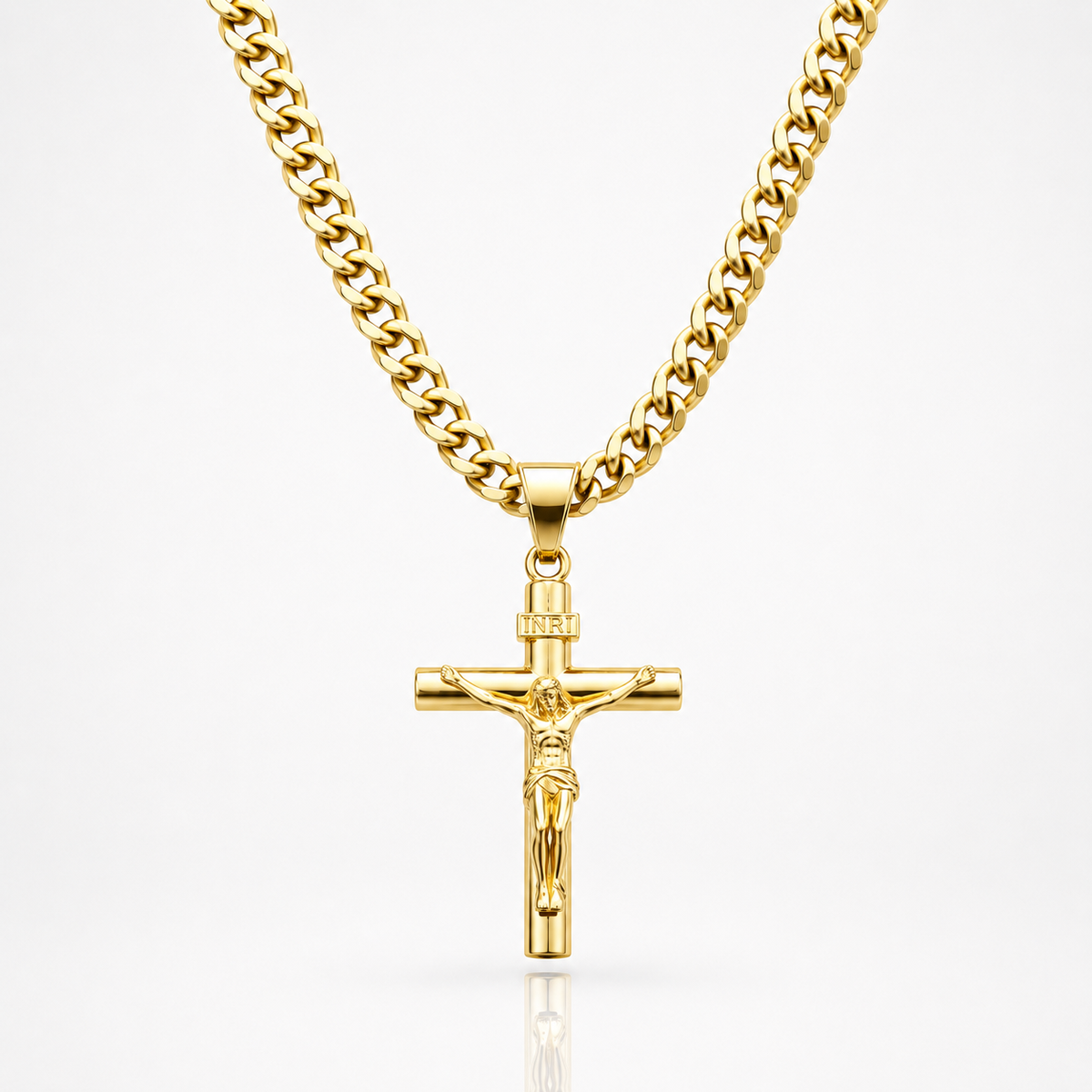 Cadena con Cruz de Oro de 14K
